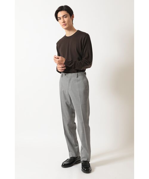 DAKS / ダックス その他パンツ | グレーフランネル クラシックフラットフロントパンツ | 詳細3