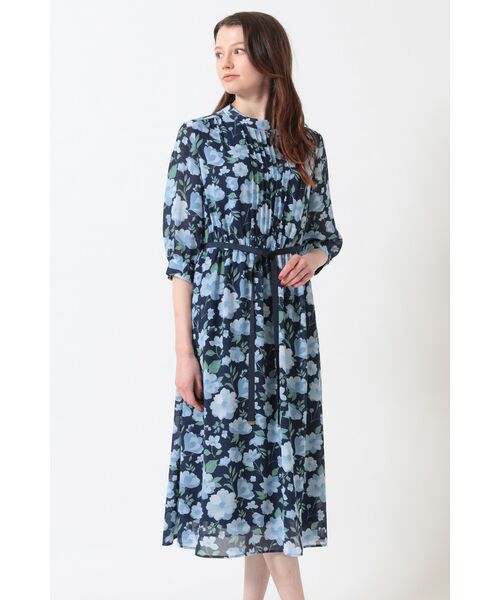 DAKS / ダックス ドレス | フローラルプリント アムンゼンワンピース（ネイビー）