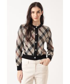 DAKS / ダックス その他トップス | ビッグチェック ジャカード クルーネックカーディガン