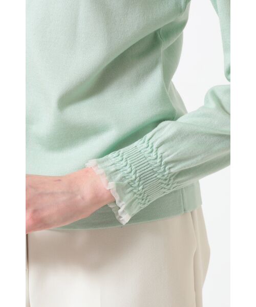 DAKS / ダックス その他トップス | キュプラ混クルーネックカーディガン ミニフリル袖 | 詳細4