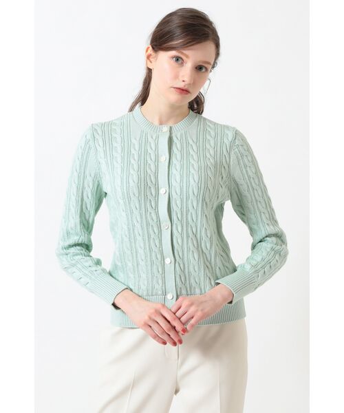 DAKS / ダックス その他トップス | ミックスケーブルニットカーディガン（シルトグリーン）