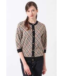 DAKS / ダックス その他トップス | 18G シルケットコットン チェックジャカードカーディガン