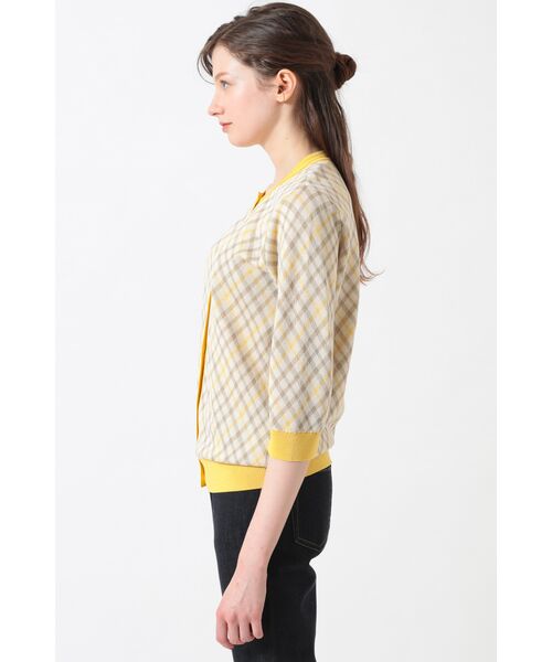 DAKS / ダックス その他トップス | 18G シルケットコットン チェックジャカードカーディガン | 詳細1