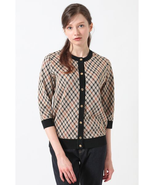 DAKS / ダックス その他トップス | 18G シルケットコットン チェックジャカードカーディガン（ハウスチェック）