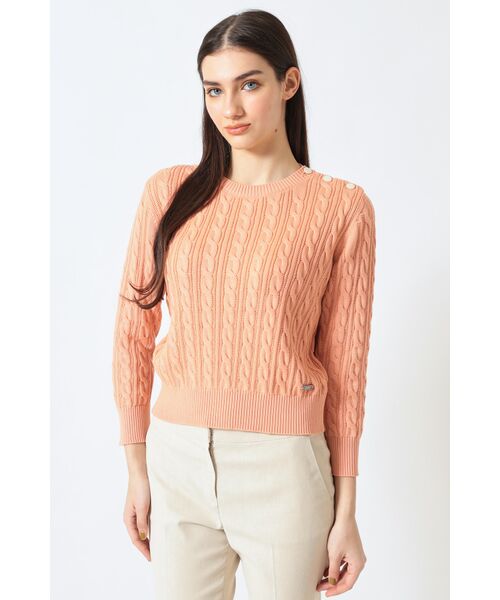 DAKS / ダックス その他トップス | ミックスケーブル ニットプルオーバー（無撚コットン）（キャニオンサンセット）