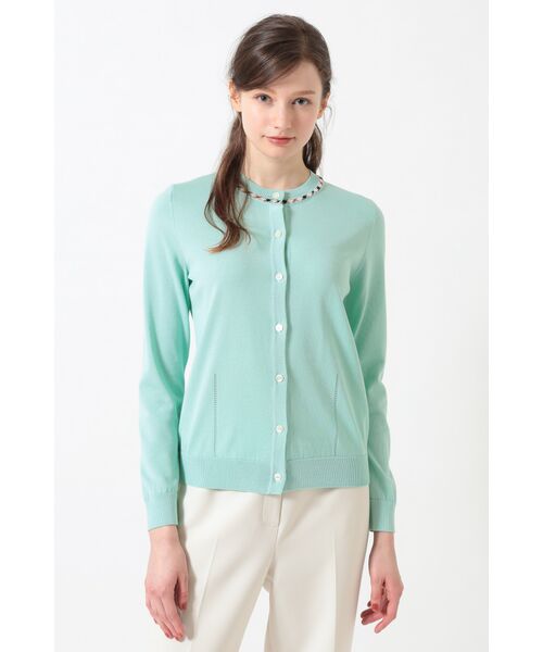 DAKS / ダックス その他トップス | 綿ポリエステル ハウスチェックジャカード カーディガン（シルトグリーン）