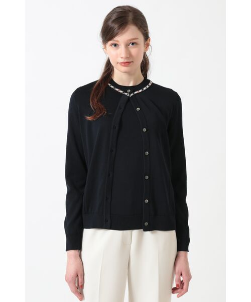 DAKS / ダックス その他トップス | 綿ポリエステル ハウスチェックジャカード カーディガン（ネイビー）