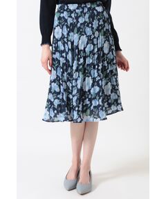 DAKS / ダックス ロング・マキシ丈スカート | フローラルプリント Aライン プリーツスカート