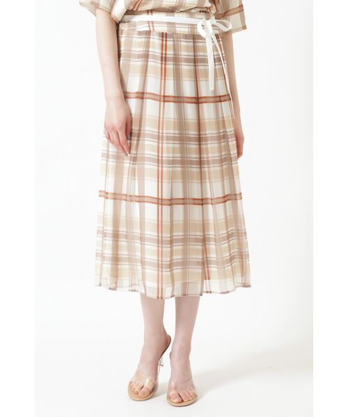 DAKS / ダックス ロング・マキシ丈スカート | 50th アニバーサリーチェック シフォン レイヤードスカート（50thハウスチェック）