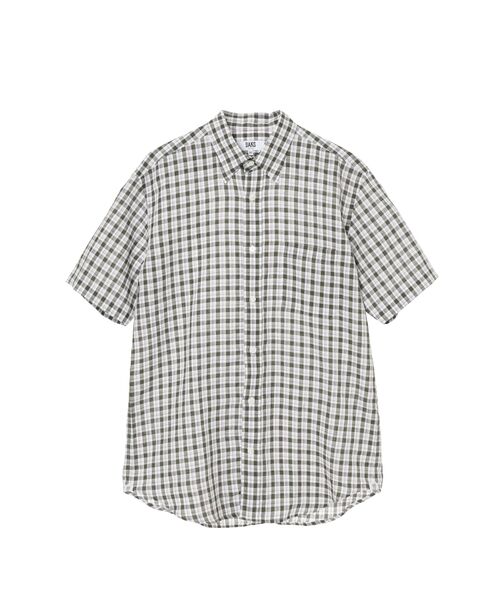 DAKS / ダックス シャツ・ブラウス | コットンリネン・リゾートチェックシャツ（ダークカーキ）