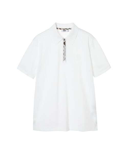 DAKS / ダックス その他トップス | フロントジップ ハウスチェックパイピング ポロシャツ（スノーホワイト）