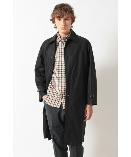 DAKS / ダックス その他アウター | OLMETEX シティウォッシュ レザーロゴパッチ バルマカーンコート（ブラック）