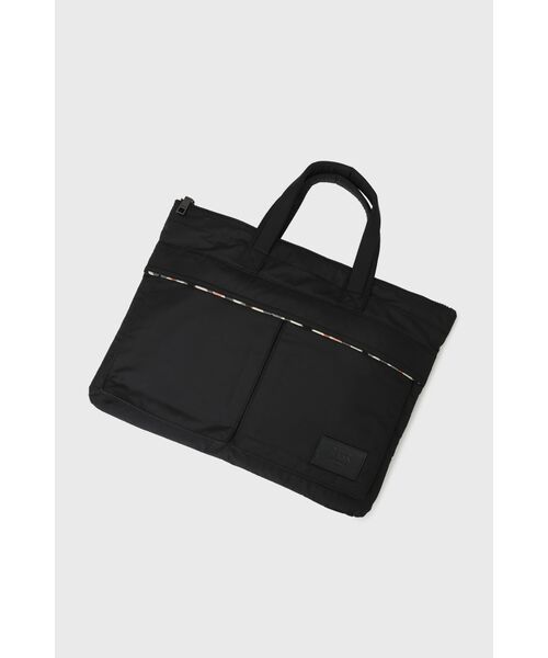 DAKS / ダックス その他 | 軽量ナイロン×牛革 ハウスチェックディテール ブリーフケース（ブラック）