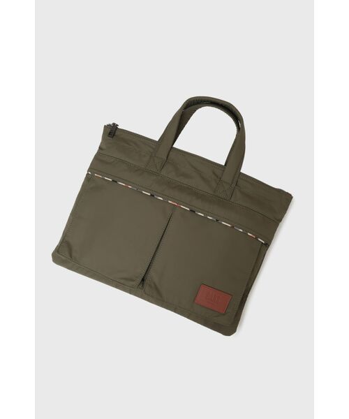 DAKS / ダックス その他 | 軽量ナイロン×牛革 ハウスチェックディテール ブリーフケース（シーグラス）