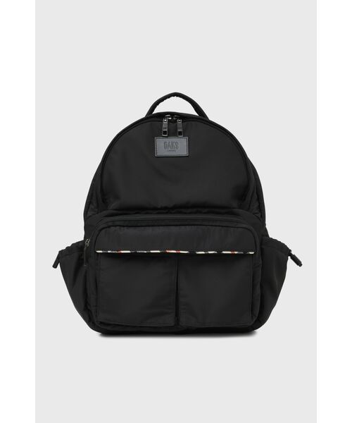 DAKS / ダックス その他 | 軽量ナイロン×レザー ハウスチェックディテール PC収納バックパック（ブラック）