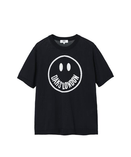 DAKS / ダックス その他トップス | ポリエステルコットン混 スマイルインターシャ ニットプルオーバー（ネイビー）