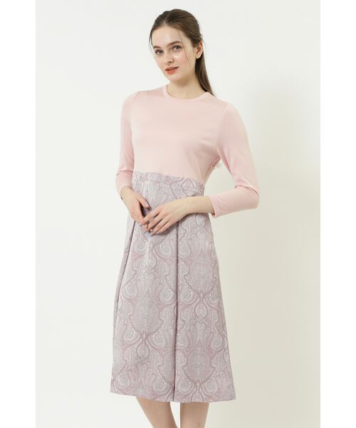 DAKS / ダックス ドレス | ペイズリープリントコンビニットワンピース（72/ライトピンク）