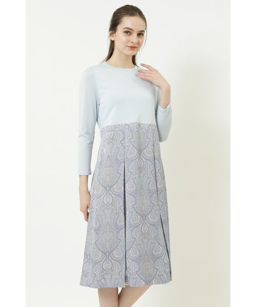 DAKS / ダックス ドレス | ペイズリープリントコンビニットワンピース（82/サックス）