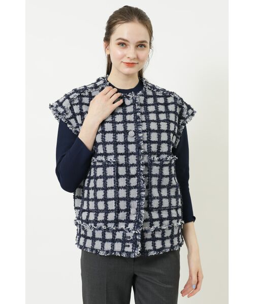 DAKS / ダックス その他アウター | チェックツイードベスト（89/ネイビー）