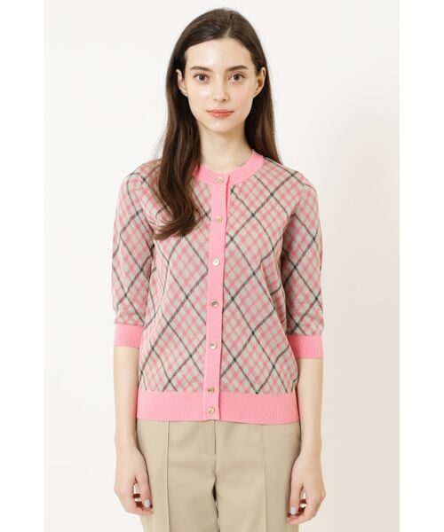 DAKS / ダックス その他トップス | ジャカードチェックカーディガン（デザートローズ）