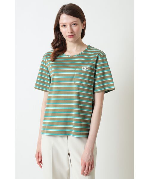 DAKS / ダックス その他トップス | ロゴボーダープルオーバー（カーキ）
