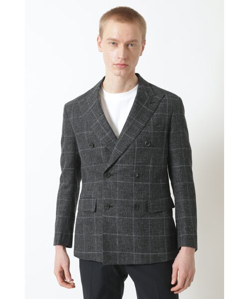 DAKS / ダックス その他アウター | リネン コットン チェック ジャケット（ネイビー）