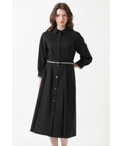 DAKS / ダックス ドレス | 綿ナイロンハイストレッチ ハウスチェックアクセント シャツワンピース