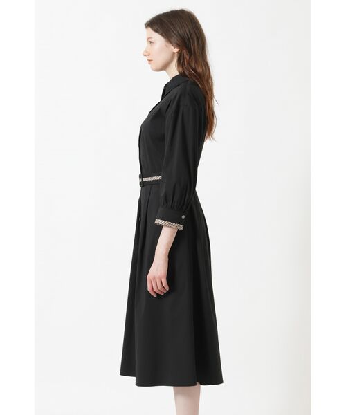 DAKS / ダックス ドレス | 綿ナイロンハイストレッチ ハウスチェックアクセント シャツワンピース | 詳細1