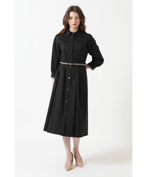 DAKS / ダックス ドレス | 綿ナイロンハイストレッチ ハウスチェックアクセント シャツワンピース | 詳細2