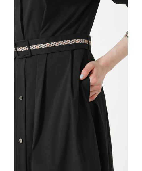 DAKS / ダックス ドレス | 綿ナイロンハイストレッチ ハウスチェックアクセント シャツワンピース | 詳細5