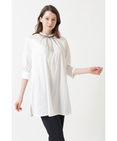 DAKS / ダックス シャツ・ブラウス | 綿ナイロンハイストレッチ ハウスチェックアクセント チュニックブラウス