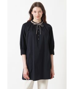 DAKS / ダックス シャツ・ブラウス | 綿ナイロンハイストレッチ ハウスチェックアクセント チュニックブラウス