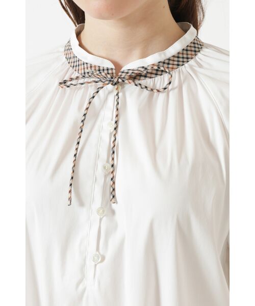 DAKS / ダックス シャツ・ブラウス | 綿ナイロンハイストレッチ ハウスチェックアクセント チュニックブラウス | 詳細4
