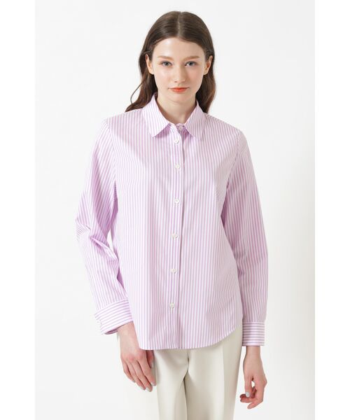DAKS / ダックス シャツ・ブラウス | 60sベンガルストライプ リラックスシルエット ブラウス（ラベンダー）