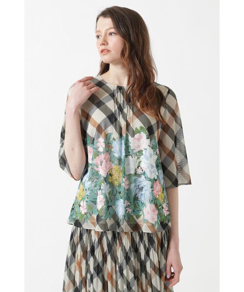 DAKS / ダックス シャツ・ブラウス | ツイルハウスチェックフラワープリントブラウス（ウルトラハウスチェック）