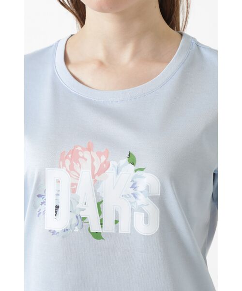 DAKS / ダックス その他トップス | ギザコットン天竺 フラワーモチーフ＆ロゴ Tシャツ | 詳細3