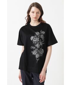 DAKS / ダックス その他トップス | ギザコットン天竺 ラインアートフラワー ドルマンTシャツ
