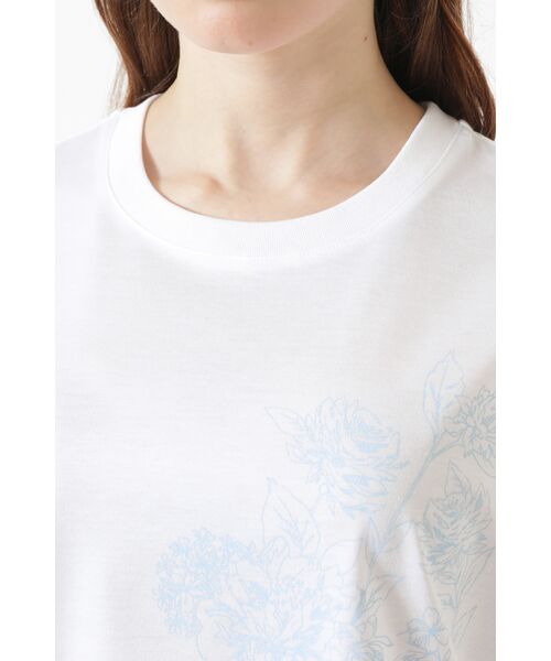 DAKS / ダックス その他トップス | ギザコットン天竺 ラインアートフラワー ドルマンTシャツ | 詳細3
