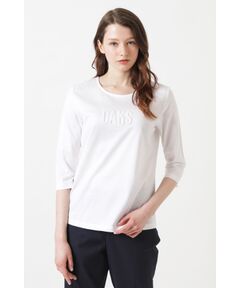 DAKS / ダックス その他トップス | ギザコットン天竺 パール＆ふくれ刺繍ロゴ Tシャツ