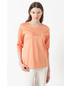 DAKS / ダックス その他トップス | ギザコットン天竺 パール＆ふくれ刺繍ロゴ Tシャツ