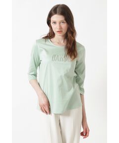 DAKS / ダックス その他トップス | ギザコットン天竺 パール＆ふくれ刺繍ロゴ Tシャツ