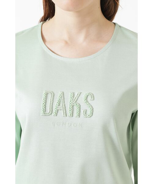 DAKS / ダックス その他トップス | ギザコットン天竺 パール＆ふくれ刺繍ロゴ Tシャツ | 詳細3