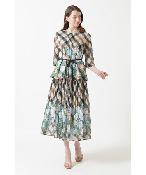 DAKS / ダックス ロング・マキシ丈スカート | ツイルハウスチェックフラワープリントプリーツスカート | 詳細2