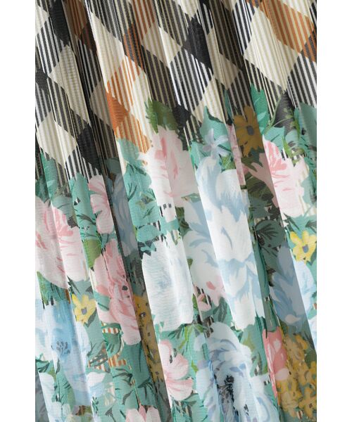 DAKS / ダックス ロング・マキシ丈スカート | ツイルハウスチェックフラワープリントプリーツスカート | 詳細3