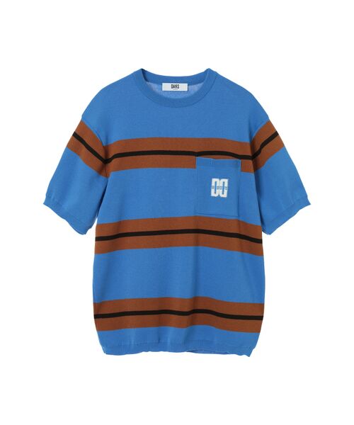 DAKS / ダックス その他トップス | ボーダーDDロゴニットTシャツ（ブルー）