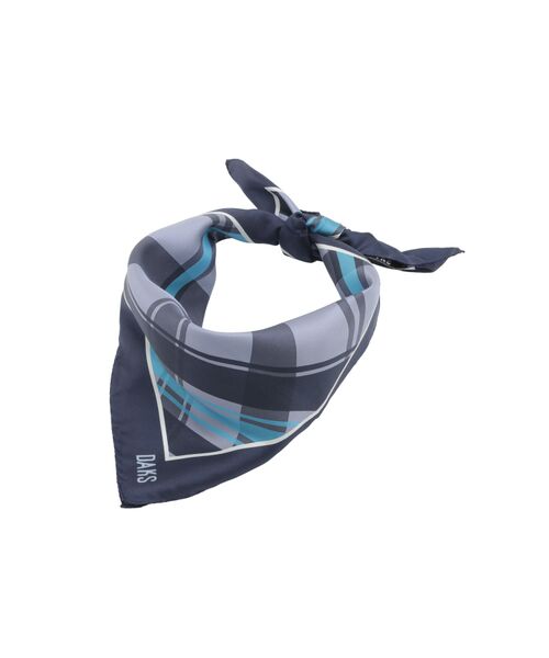 DAKS / ダックス その他 | シルク 50thブルーチェックプリント スカーフ（50thブルーチェック）