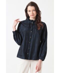 DAKS / ダックス シャツ・ブラウス | スタンドフリルシャドービッグチェック ブラウス