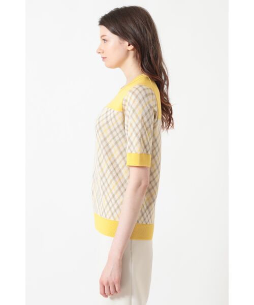 DAKS / ダックス その他トップス | 綿シルケット ハウスチェック切替 プルオーバーニット | 詳細1