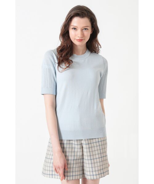 DAKS / ダックス その他トップス | コットン ポインテールコンビ プルオーバー（サックスブルー）