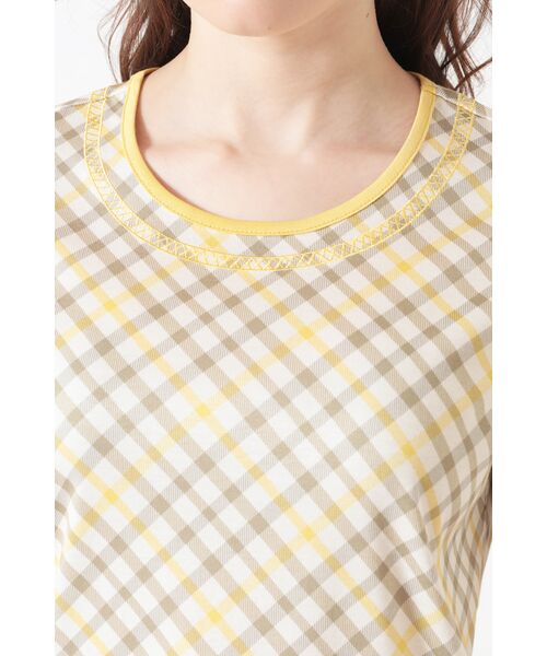 DAKS / ダックス その他トップス | 綿スムース チェックプリント 丸首プルオーバー | 詳細3